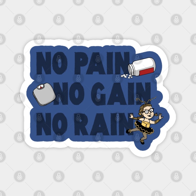 No Pain, No Gain, No Rain... Magnet by graffd02