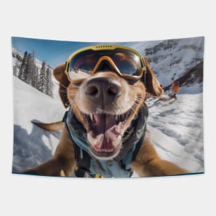 Selfie Dog Tapestry