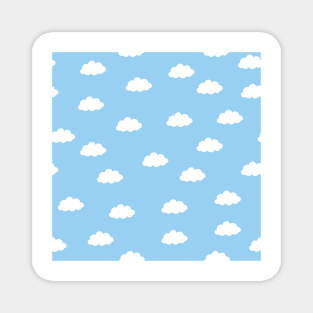 White clouds in blue background Magnet