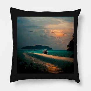 Ship on The Sea Pillow