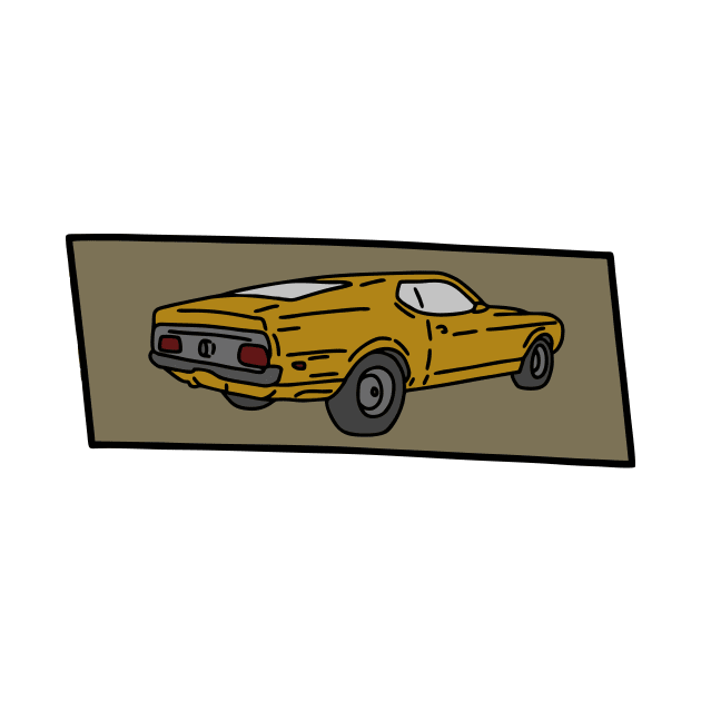 vintage muscle car gift hand drawn by fokaction