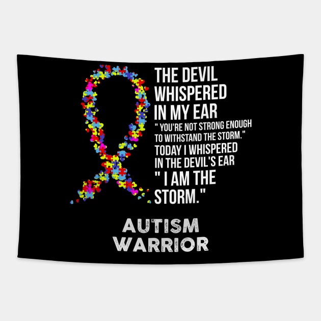 The Devil- Autism Awareness Support Ribbon Tapestry by HomerNewbergereq