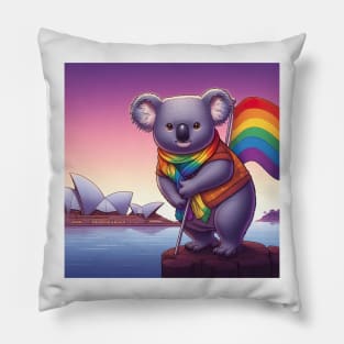 Gay Pride Koala Bear (Sydney, Australia) Pillow
