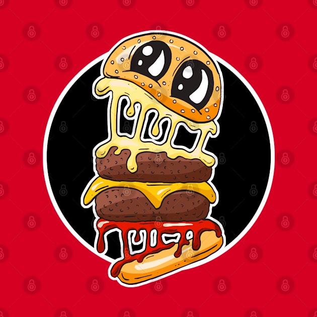 Sweet Cheeseburger Cartoon Character by Squeeb Creative