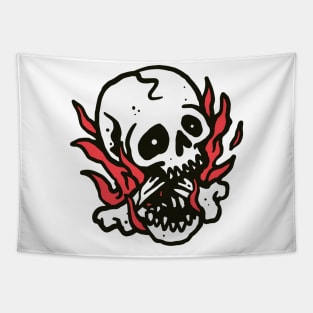 Skull Fire Tapestry