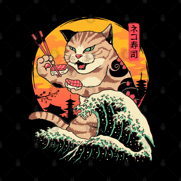 Neko Sushi Wave - Cats - Phone Case