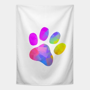 ABSTRACT Color Dog Paw Print Tapestry