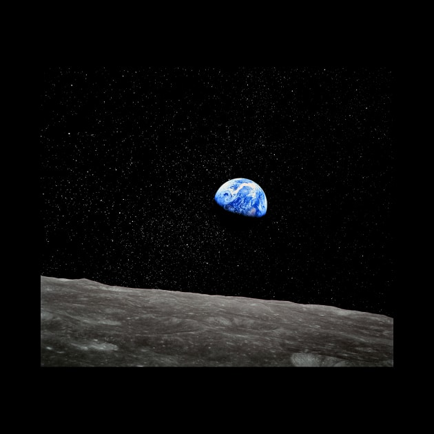 Earthrise Over the Lunar Surface Enhanced by tiokvadrat