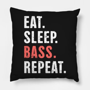 Eat. Sleep. Bass. Repeat. | Bass Fishing Life Pillow