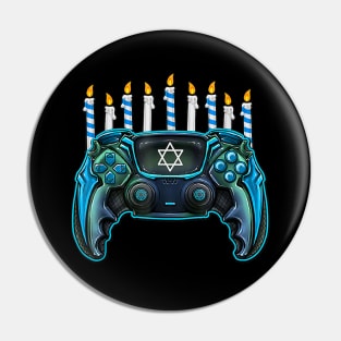 Video Game Controller Hanukkah Menorah Candles Pin
