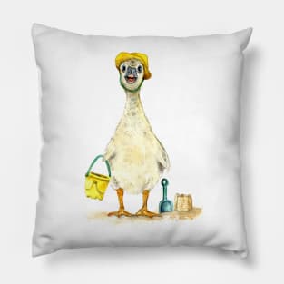 Baby Gosling on the Beach Pillow