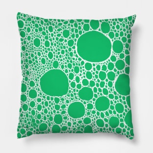 Dots pattern / circle pattern (white on green) Pillow