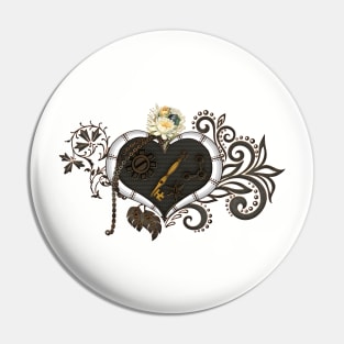 Wonderful steampunk heart, lineart Pin