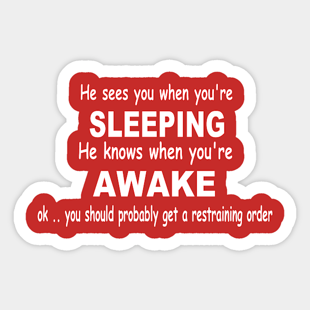 funny Christmas design - creepy Santa - Funny Christmas - Sticker