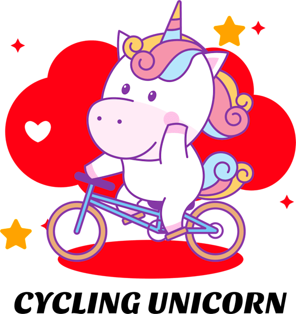 Cycling Unicorn Kids T-Shirt by KidsKingdom