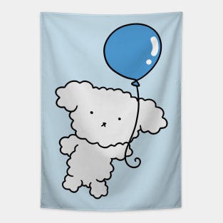 Blue Balloon Bichon Tapestry