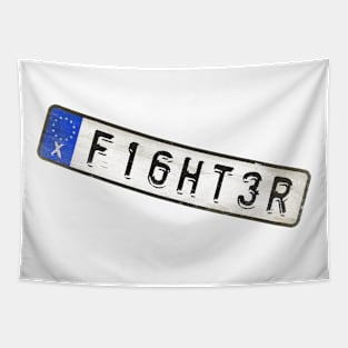 Fighter - License Plate Tapestry