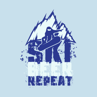 Ski Beer Repeat - Funny skiing gift T-Shirt