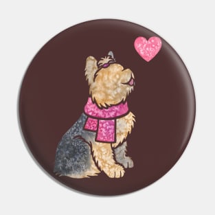 Watercolour Yorkshire Terrier Pin