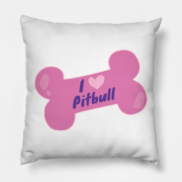 Pitbull t-shirt I love Pitbull Pillow by PrintsyCreations