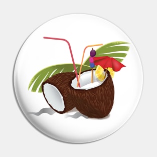 Tropical Coconut Drinks Pin