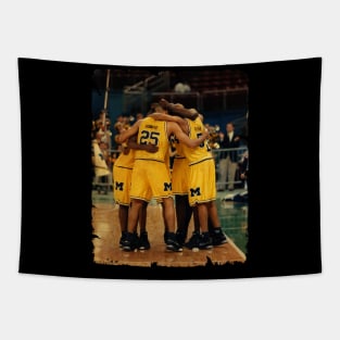 Fab Five - Vintage Design Of Basketball Tapestry