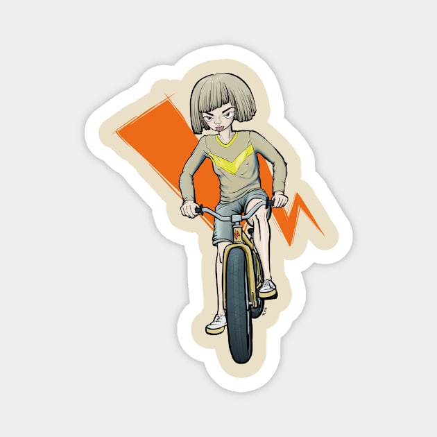 Bike girl Magnet by motylanoga