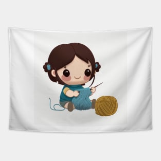 Cute Knitting Mom Tapestry