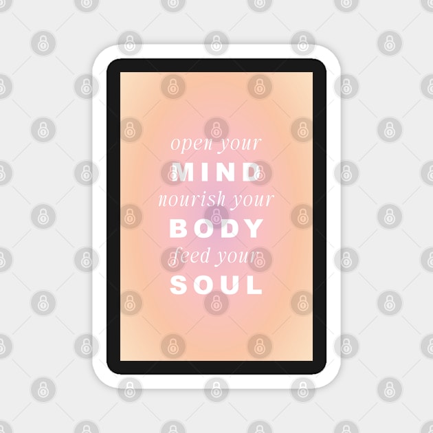 Mind Body Soul Pink and Peach Aura Magnet by mystikwhale