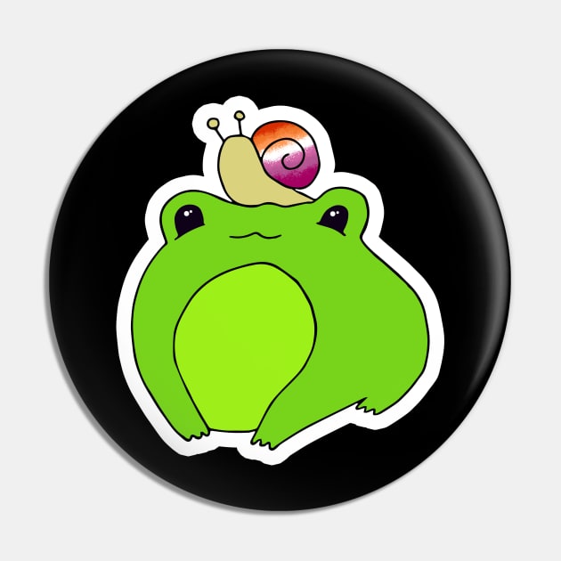 Lesbian pride frog Pin by Gumdrop