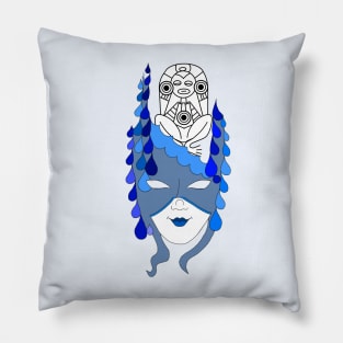 Atabey water Taino mask Pillow