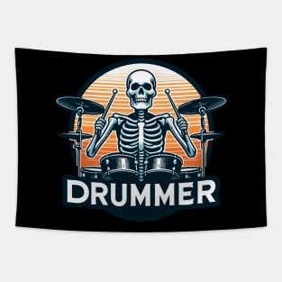 Skeleton drummer music lover Tapestry