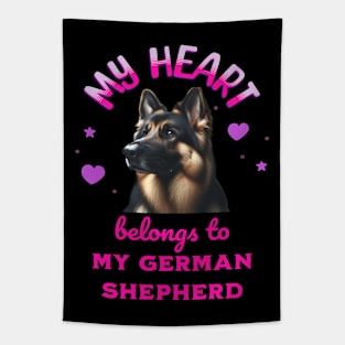 My Heart Belongs to my German Shepherd Tapestry