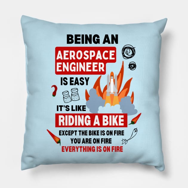 Funny Aerospace Engineer Jokes Aircraft Space Engineering Scientist Puns Funny Engineering Dad Pillow by Mochabonk