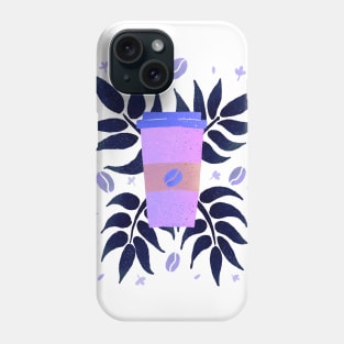 Purple tropical coffee Phone Case