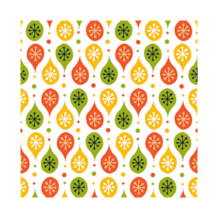 Groovy retro pattern in yellow, green, and orange T-Shirt