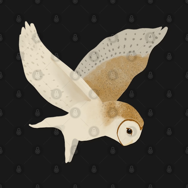 Barn Owl in flight with purple sky by Peleegirl