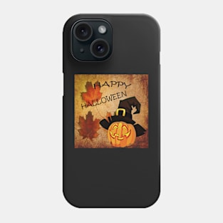 Happy Halloween, Pumpkin, Jack-O-lantern, Witches Hat, Fall Leaves Phone Case