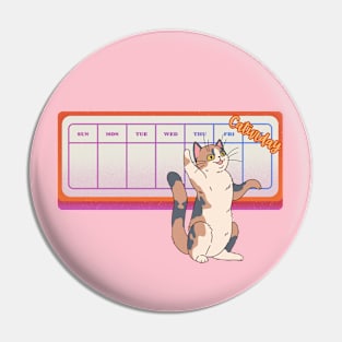 Caturday fun cat days of the week design Pin