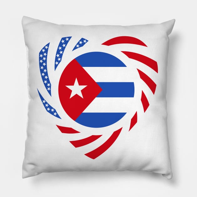 Cuban American Multinational Patriot Flag (Heart) Pillow by Village Values