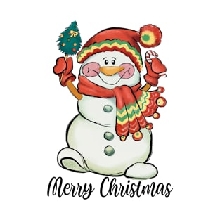 Cute Snowman Merry Christmas Funny T-Shirt