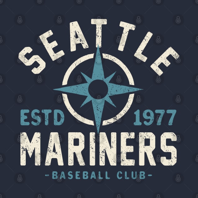 Vintage Seattle Mariners 1 by Buck Tee by Buck Tee