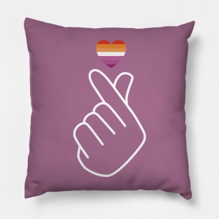 Lesbian Pride Flag Korean Love Sign Pillow