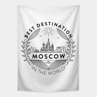 Moscow Minimal Badge Design Tapestry