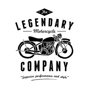 Motorcycle Series: The Legendary Motorcycle Company (Black Text and Graphic) T-Shirt