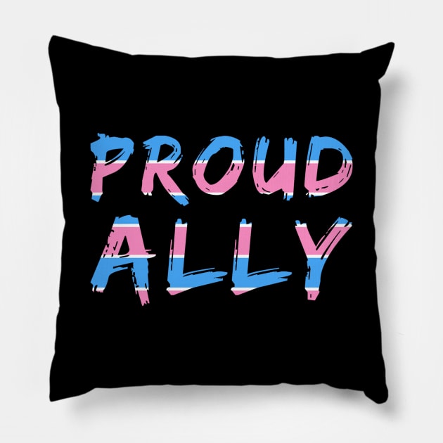 Proud Transgender Ally Fun LGBTQ Pride Pillow by egcreations