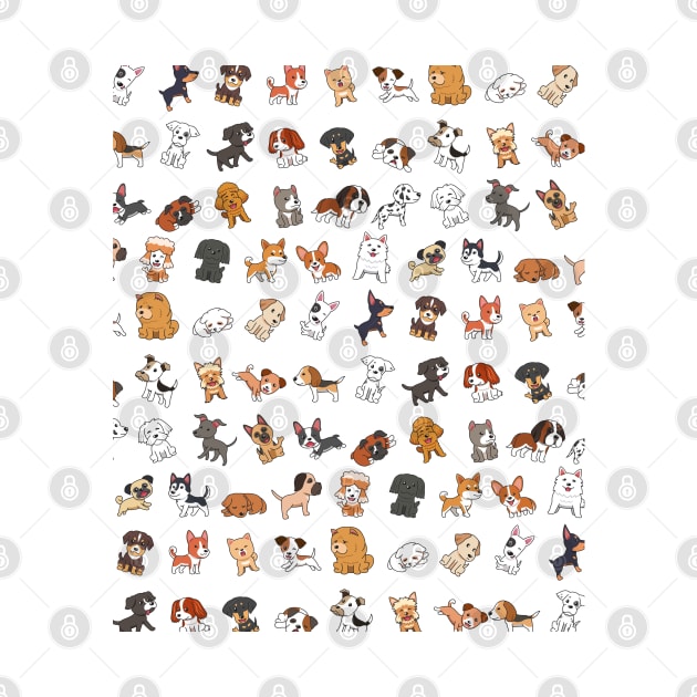 Different type cartoon cute dogs patterns by Hoahip