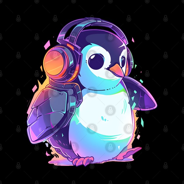 Cooler Penguin With Headphones by pako-valor