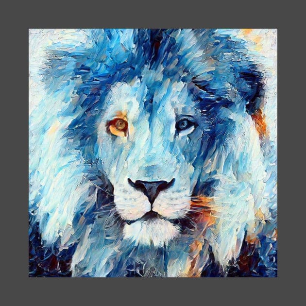 Blue lion painting by Thepurplepig