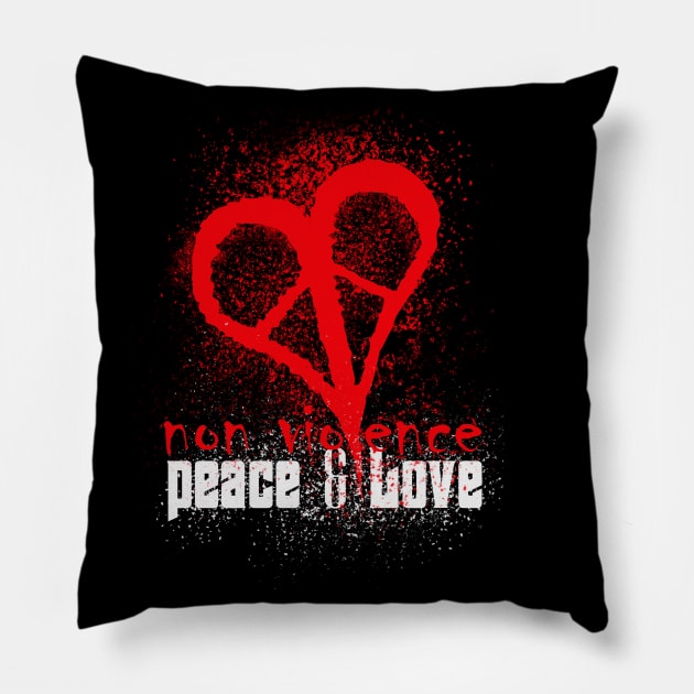 Non violence Peace and love Pillow by Goldewin